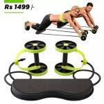 Ab Wheels Roller Power Abdominal Exercise Elastic Resistance Pull Rope Workout Machine