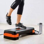 Adjustable Aerobic Stepper Platform with 2 Risers Aerobic Platform Gym Fitness Aerobic Step Box Stepping Board