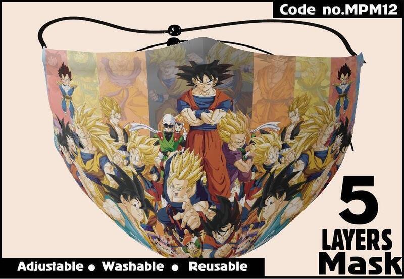 Adjustable Washable Reusable Full printed 5 Layer Mask -12
