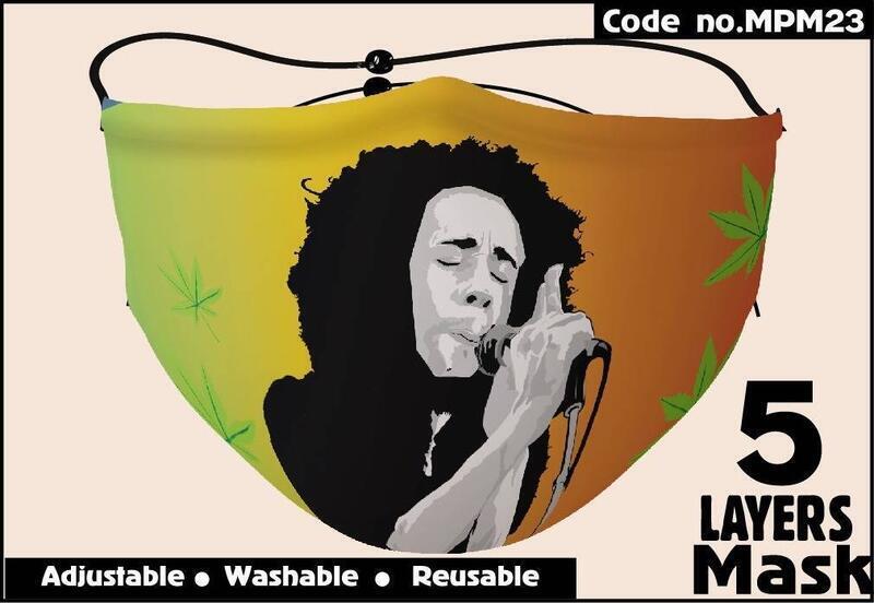 Adjustable Washable Reusable Full printed 5 Layer Mask -23