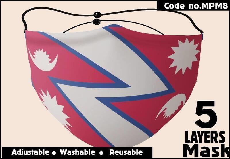 Adjustable Washable Reusable Full printed 5 Layer Mask -8