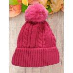 Angora Combed Angora Pom Pom Beanies With Fleece For Women
