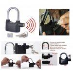 Anti Theft Motion Sensor Hardened Steel, Black Siren Alarm Lock For Bikes, Shop, Door, House, And Office