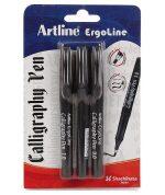 Artline Ergoline Calligraphy Pen Set with 3 Nib Sizes - Pack of 3 (Red)