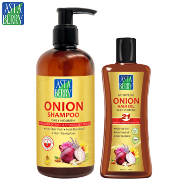 Astaberry Onion Shampoo 300ml & Onion Hair Oil