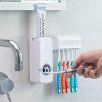 Auto Toothpaste Dispenser/Squeezer & Toothbrush Holder Set