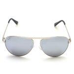 Aviator Design Silver Mercury Sunglasses for Men with Polarized Lens (P8070)