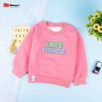 Baby/Toddler Girl Hope World Print Warm Pullover Sweatshirt - Pink