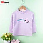 Baby/Toddler Girl Mickey Print Ruffled Collar Warm Pullover Sweatshirt - Lavender
