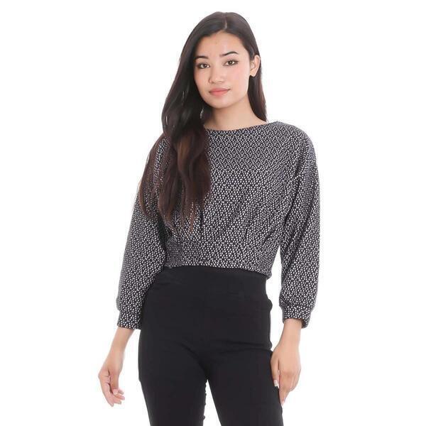 Back Zippered Design Crop Top full sleeve For Women