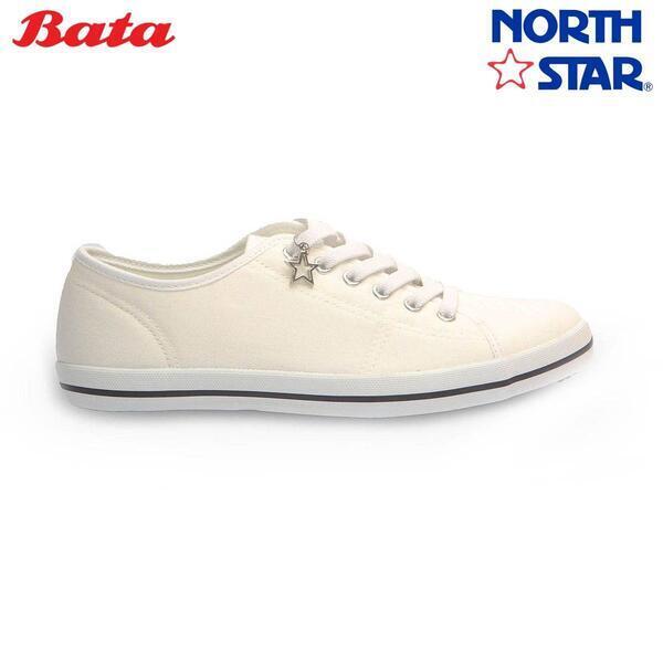 Bata North Star Ladies White Canvas Sneaker 5891379