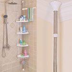 Bathroom Corner Shelf, Corner Rack, Adjustable Height Bathroom Rack