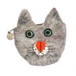 Cat Design Felt Coin Purse For Women