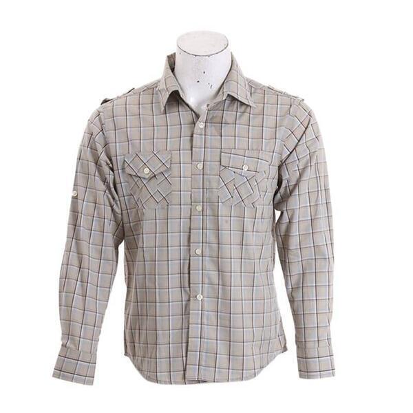 Beige Checkered Design Shirt For Men