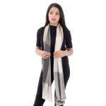 Beige/Grey Free Pattern Stole For Women