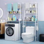 Bhanda Kunda 3 Layers The Rack Carbon Steel Toilet Cabinet Shelving Kitchen Washing Machine Rack Bathroom Space Saver Shelf Organizer Holder