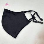 Bisesh Creation Plain Black Silk Printed Three Layer Washable Mask With Stopper & Nose Pin