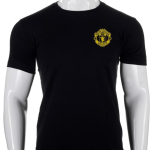 Black Casual Cotton Golden Printed  T-Shirt For Men