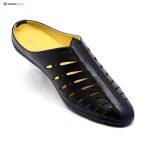 Black Color Leather Sandals Casual Summer Shoes for Men