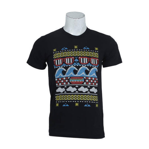 Black Cotton Abstract Printed T-Shirt For Men