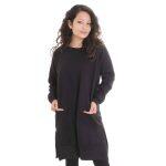 Cotton Mix Round Neck Side Cut Design Sweater For Women