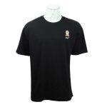 Black Cotton Round Neck Side Print T-Shirt For Men
