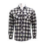 Black/Cream Woolen Check Shirt For Men