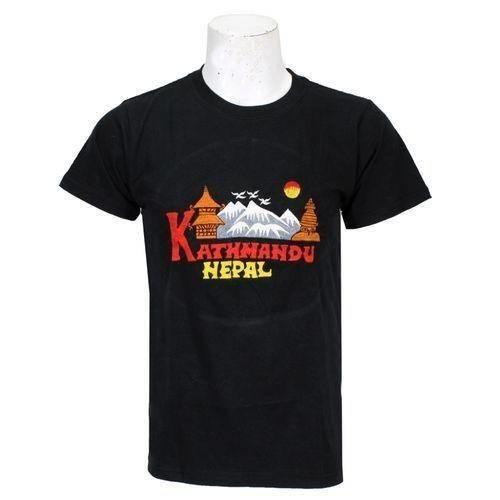 Black Embroidered 100% Cotton T-Shirt For Men