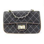 Black Front Lock Side Bag For Women