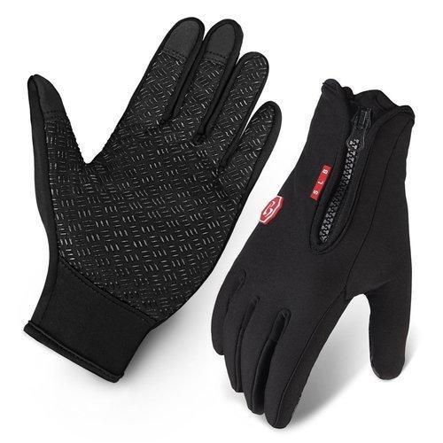 Front Zippered Gloves Inside Fur