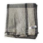 Black Grey Cashmere Natural Design Thick Muffler For Women