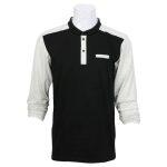 Black/Grey Two Toned Cotton Polo Shirts For Men