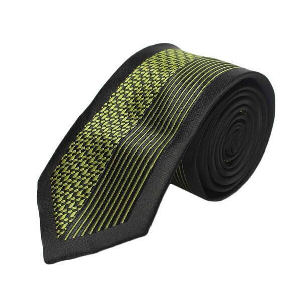 Black/Mint Braided Lining Neck Tie For Men