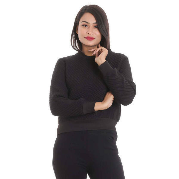 Mix Woolen Round Neck Sweater For Women