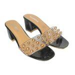 Black/Orange Sandle Heel For Women