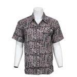 Black/Pink Floral Printed Half Sleeves Cotton Shirt For Men