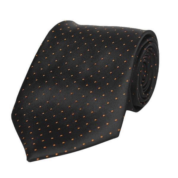 Black Rain Drop Design Patterned Neck Tie For Men
