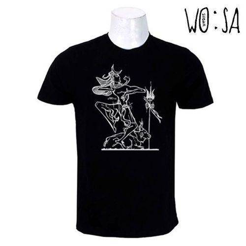 Black Round Neck Shiva Printed T-Shirt For Men