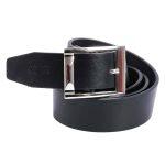 Black Solid Buckle Belt For Women