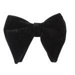 Black Solid Velvet Neck Bow Tie For Men