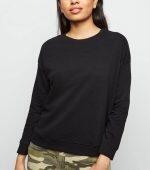 Black Sweatshirt Summer Wear Casual  Women Fashion Clothes Sweat-Tshirt Round Neck Sweatshirt For Women