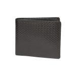 Black Textured Leather Wallet For Men