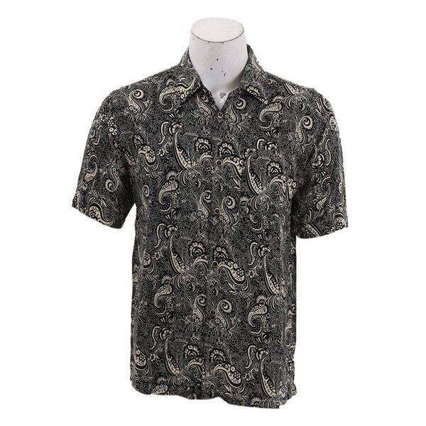 Black/White Abstarct Design Half-Sleeved Shirt For Men