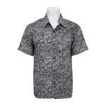 Black/White Printed Half Sleeves Shirt For Men