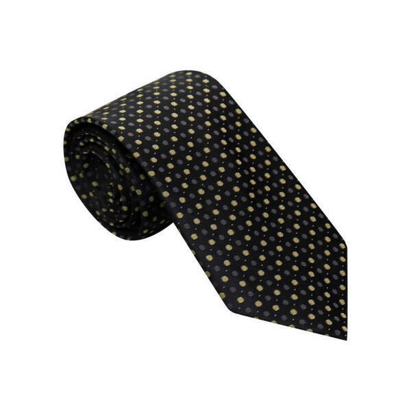 Black With Gold Dotted Tie For Men