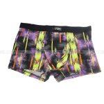 Black/Yellow Abstract Printed Boxer Brief For Men