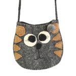 Blackishgrey Dog Design Sling Bag For Women