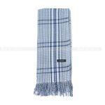 Blue Cashmere Blend Checkered  Scarf For Women