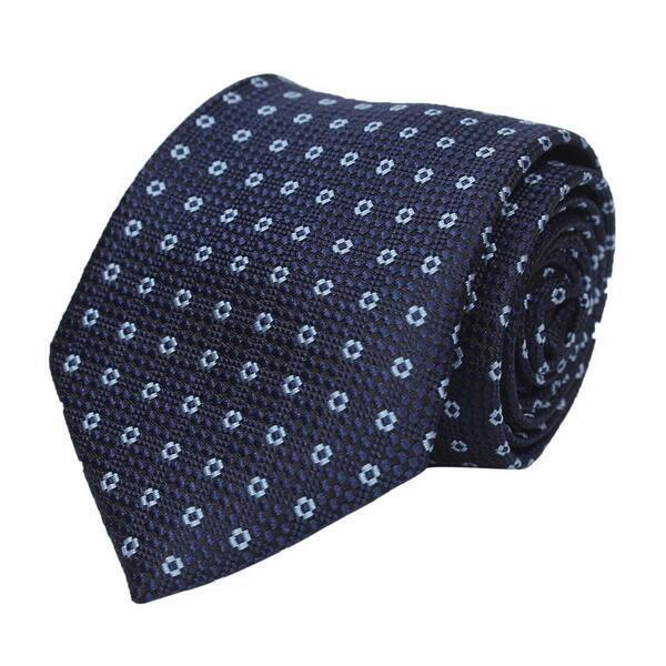 Blue Floral Design Connected Patterned Neck Tie For Men