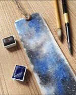 Galaxy Watercolor Painting Bookmark, Waterproof Bookmark Painting-No Print its Orginal Painting